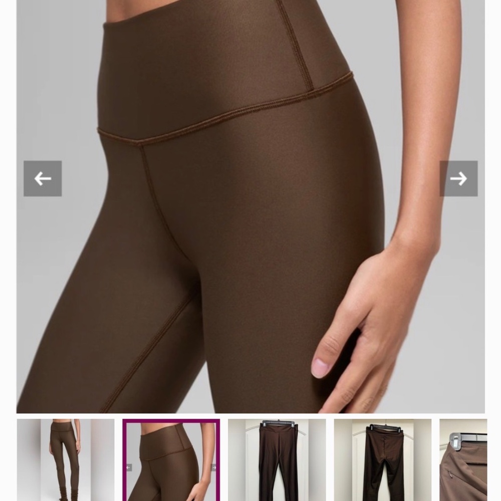 ALO Yoga Chocolate Brown cropped Leggings - Picture 2 of 5